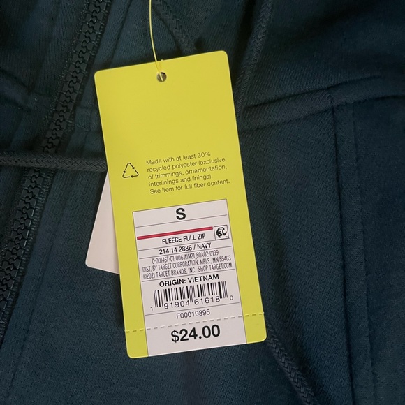 Women’s Fleece Full Zip Up All in Motion Target Brand Size Small - Picture 3 of 4